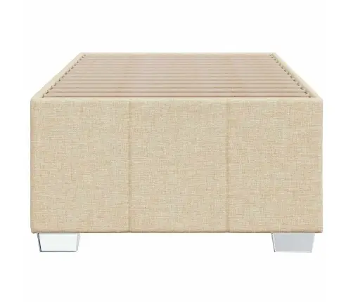 Gultas Rāmis Bez Matrača, Krēmkrāsas, 100X200 Cm, Audums Vidaxl