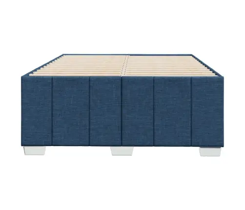 Gultas Rāmis Bez Matrača Zils 120X190 Cm Audums Vidaxl