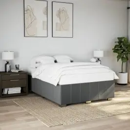 Lovos Rėmas Be Čiužinio, Tamsiai Pilkas, 140X190cm Audinys Lovos Rėmas Be Čiužinio, Tamsiai Pilkas, 140X190cm Audinys