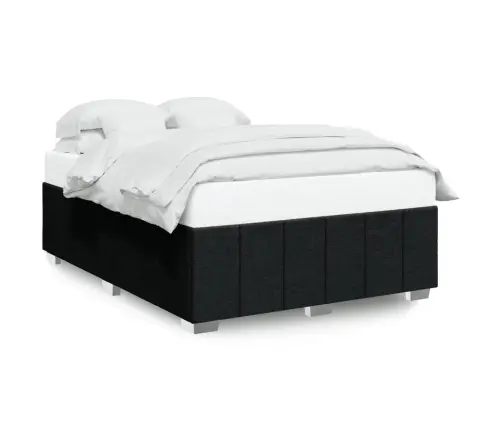 Gulta Bez Matrača, Melns, 140X190 Cm, Audums Vidaxl