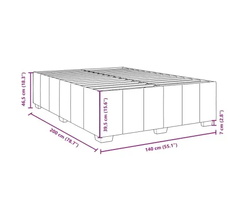 Lovos Rėmas Be Čiužinio, Tamsiai Rudas, 140X200cm Audinys