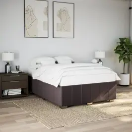 Gulta Bez Matrača, Tumši Brūns, 140X200 Cm, Audums Vidaxl