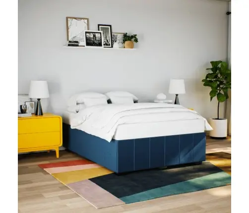 Gulta Bez Matrača, Zils, 160X200 Cm, Audums Vidaxl