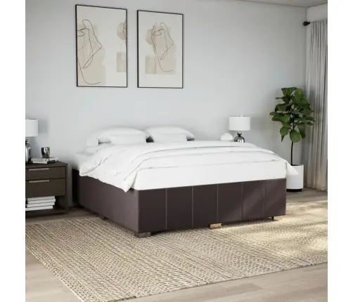 Gulta Bez Matrača, Tumši Brūns, 180X200 Cm, Audums Vidaxl