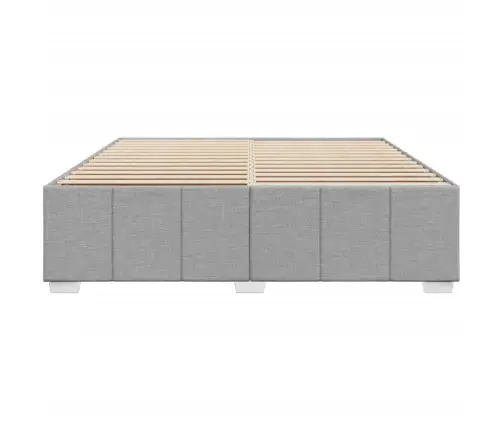 Gulta Bez Matrača, Gaiši Pelēks, 200X200 Cm, Audums Vidaxl