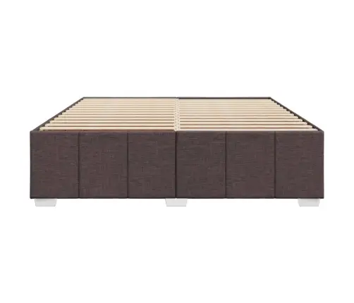 Gulta Bez Matrača, Tumši Brūns, 200X200 Cm, Audums Vidaxl