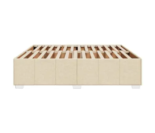 Gulta Bez Matrača, Krēmkrāsas, 200X200 Cm, Audums Vidaxl