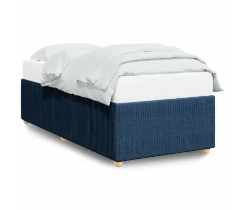 Gultas Rāmis Bez Matrača, Zils, 90X190Cm Audums Vidaxl