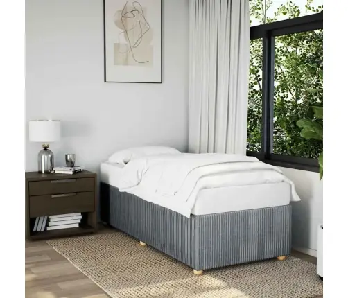 Gultas Rāmis Bez Matrača, Gaiši Pelēks, 90X200 Cm, Audums Vidaxl