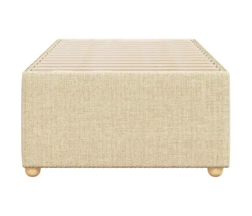 Gultas Rāmis Bez Matrača, Krēmkrāsas, 100X200 Cm, Audums Vidaxl