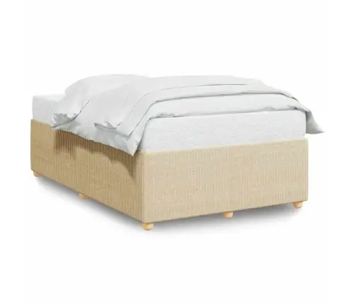 Gultas Rāmis Bez Matrača Krēmkrāsas 120X190 Cm Audums Vidaxl