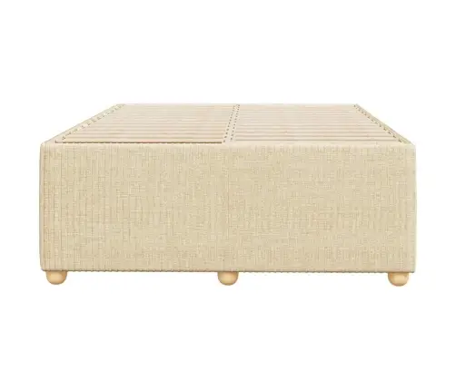 Gultas Rāmis Bez Matrača Krēmkrāsas 120X190 Cm Audums Vidaxl