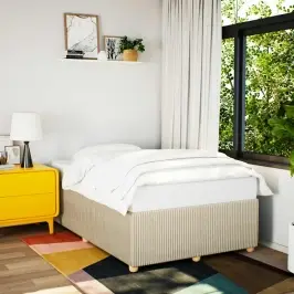 Gultas Rāmis Bez Matrača Krēmkrāsas 120X190 Cm Audums Vidaxl Gultas Rāmis Bez Matrača Krēmkrāsas 120X190 Cm Audums Vidaxl