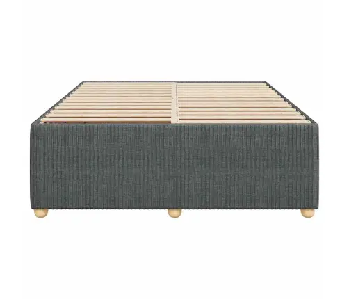 Gulta Bez Matrača, Tumši Pelēks, 140X190 Cm, Audums Vidaxl