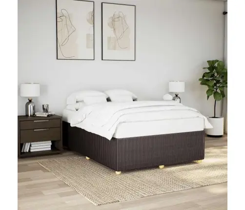 Gulta Bez Matrača, Tumši Brūns, 140X190 Cm, Audums Vidaxl