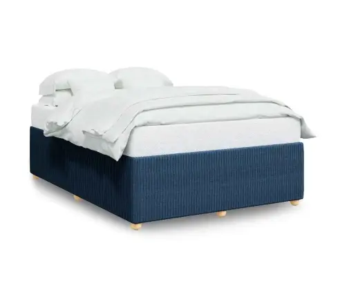 Gulta Bez Matrača, Zils, 140X190 Cm, Audums Vidaxl