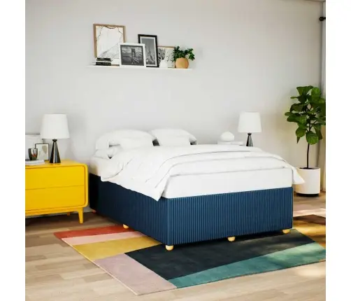 Gulta Bez Matrača, Zils, 140X190 Cm, Audums Vidaxl