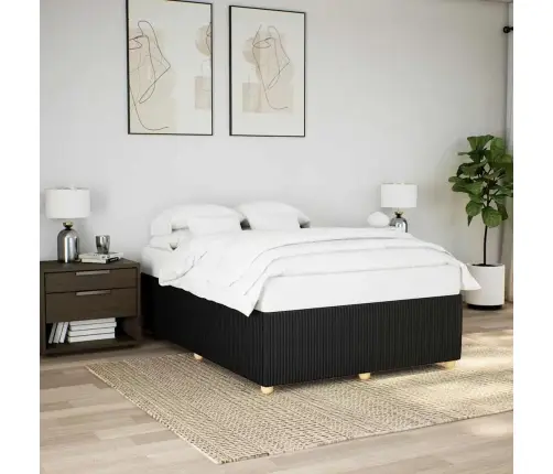 Gulta Bez Matrača, Melns, 140X200 Cm, Audums Vidaxl