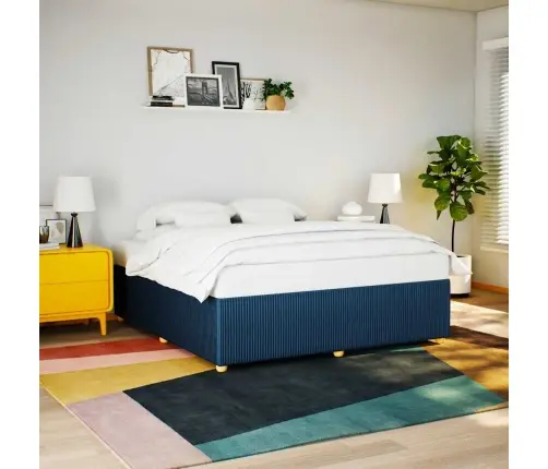 Gulta Bez Matrača, Zils, 180X200 Cm, Audums Vidaxl