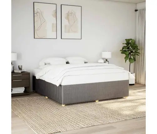 Gulta Bez Matrača, Pelēkbrūns, 200X200 Cm, Audums Vidaxl