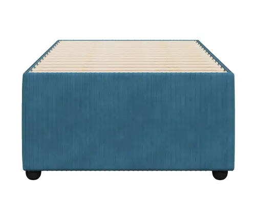 Voodiraam, Sinine, 90X200 cm Samet