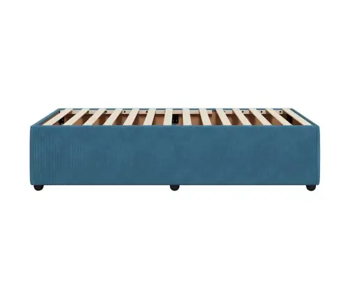 Voodiraam, Sinine, 90X200 cm Samet