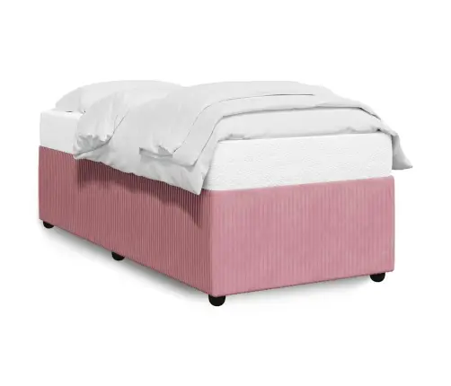 Gultas Rāmis, Rozā, 90X200 Cm, Samts Vidaxl