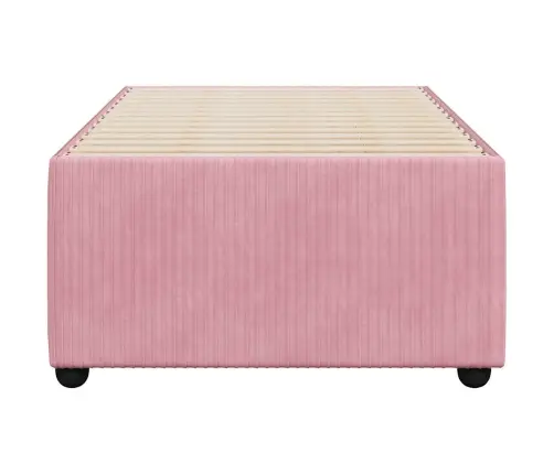 Gultas Rāmis, Rozā, 90X200 Cm, Samts Vidaxl