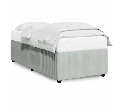 Gulta Bez Matrača, Gaiši Pelēks, 100X200 Cm, Samts Vidaxl