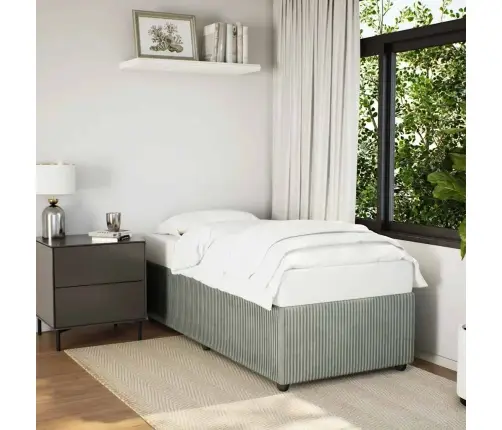 Gulta Bez Matrača, Gaiši Pelēks, 100X200 Cm, Samts Vidaxl