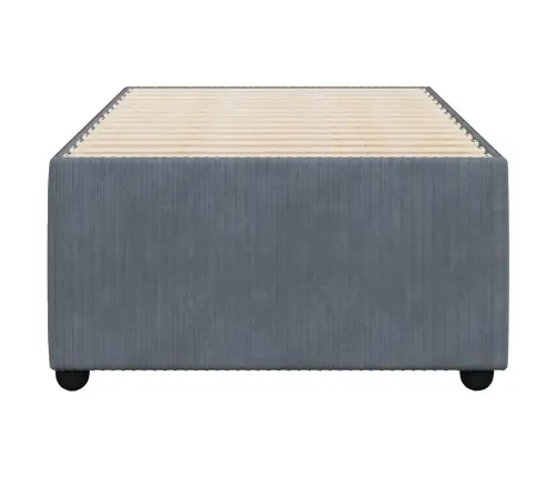 Gulta Bez Matrača, Tumši Pelēks, 100X200 Cm, Samts Vidaxl