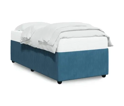 Gultas Rāmis, Zils, 100X200 Cm, Samts Vidaxl