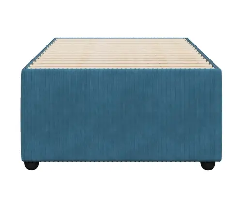 Gultas Rāmis, Zils, 100X200 Cm, Samts Vidaxl