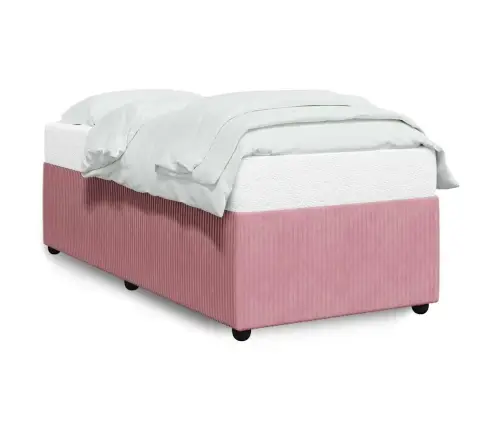 Voodiraam, Roosa, 100X200 cm Samet