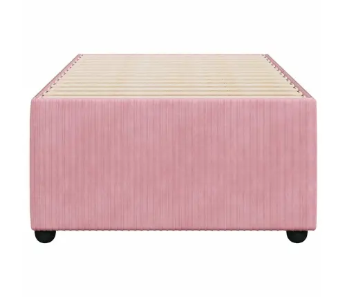 Voodiraam, Roosa, 100X200 cm Samet