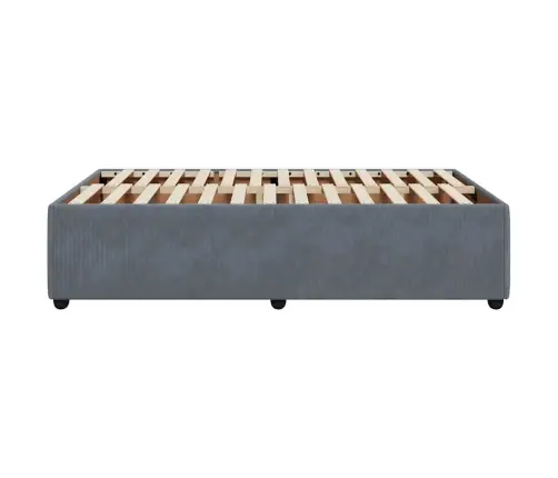 Gultas Rāmis Bez Matrača Tumši Pelēks 120X190 Cm Samts Vidaxl