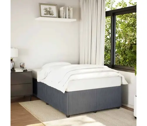 Gultas Rāmis Bez Matrača Tumši Pelēks 120X190 Cm Samts Vidaxl