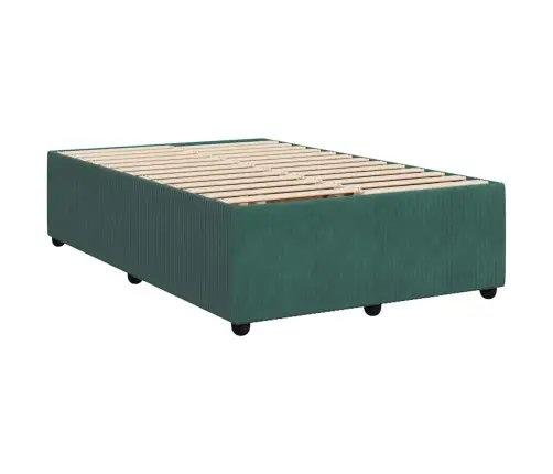 Gultas Rāmis Bez Matrača Tumši Zaļš 120X190 Cm Samts Vidaxl
