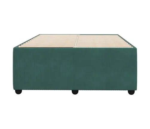 Gultas Rāmis Bez Matrača Tumši Zaļš 120X190 Cm Samts Vidaxl