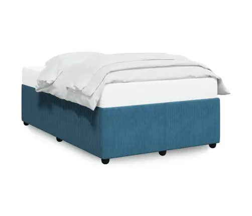 Gultas Rāmis, Zils, 120X190 Cm, Samts Vidaxl