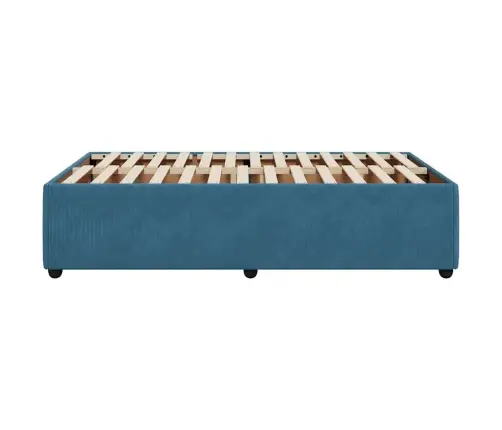 Gultas Rāmis, Zils, 120X190 Cm, Samts Vidaxl