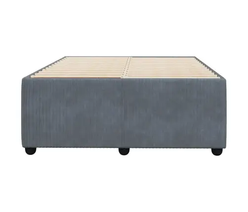 Gulta Bez Matrača, Tumši Pelēks, 120X200 Cm, Samts Vidaxl