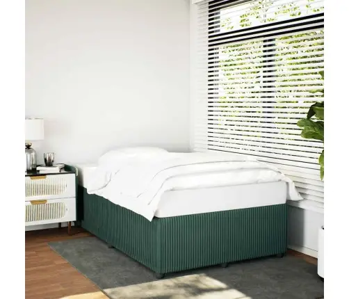 Gultas Rāmis Bez Matrača, Tumši Zaļš Samts, 120X200 Cm Vidaxl