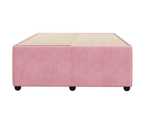 Gultas Rāmis, Rozā Samts, 120X200 Cm Vidaxl