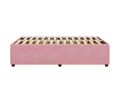 Gultas Rāmis, Rozā Samts, 120X200 Cm Vidaxl