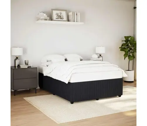 Gulta Bez Matrača, Melns, 140X190 Cm, Samts Vidaxl