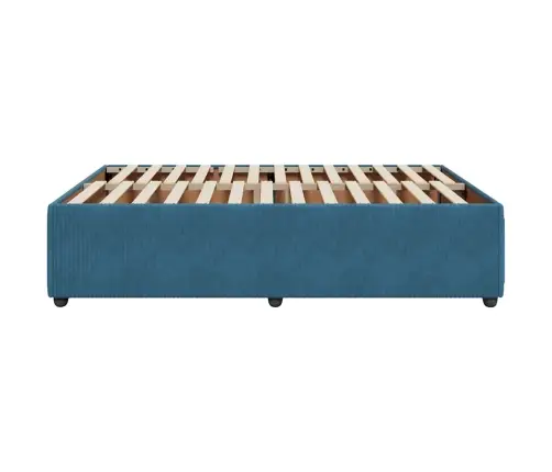 Gultas Rāmis, Zils Samts, 140X190 Cm Vidaxl