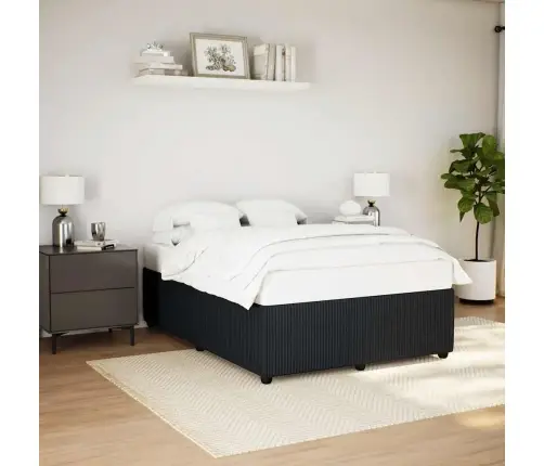 Voodiraam Ilma Madratsita, Must, 140X200 cm Samet