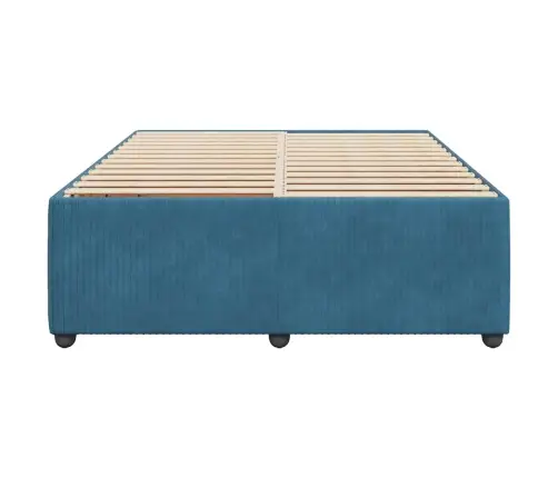Gultas Rāmis, Zils, 140X200 Cm, Samts Vidaxl