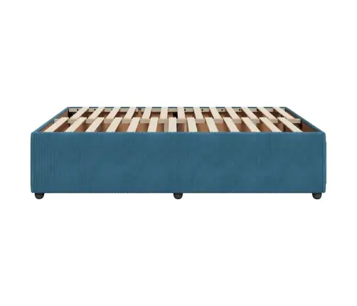 Gultas Rāmis, Zils, 160X200 Cm, Samts Vidaxl